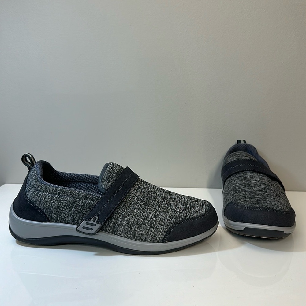 Orthofeet 822 Quincy Stretch Gray Orthotic Slip On Shoes Womens 11X-Wide (2E)